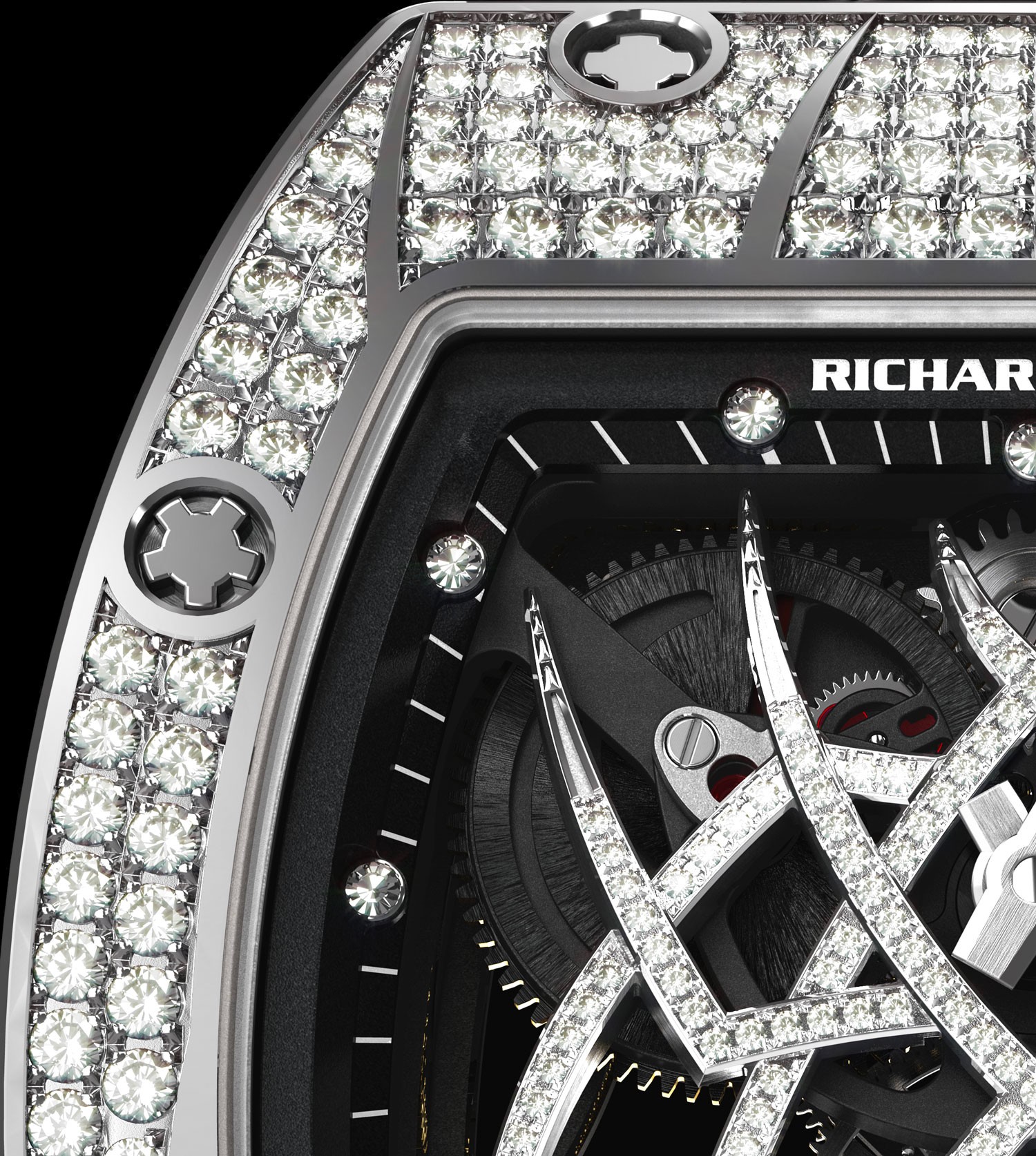 Richard Mille 67-01 white gold diamond