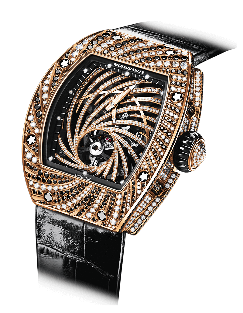 Richard Mille Rose Gold Automatic Winding Lifestyle Flyback Chronograph RM 72-01Richard Mille Rose Gold Full Diamond Ladies Onyx Dial Watch