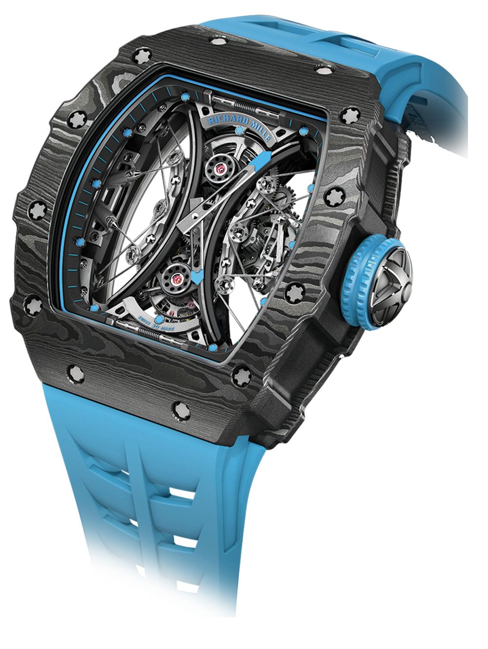 Richard Mille Diver, Rose Gold on Red Rubber Strap RM028Richard Mille Extra Flat