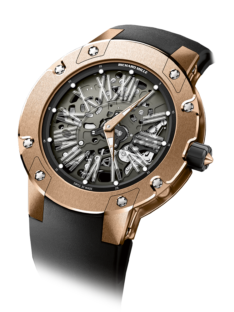 Richard Mille Rose Gold Automatic Winding Lifestyle Flyback Chronograph RM 72-01Richard Mille Rose Gold Full Diamond Ladies Onyx Dial Watch