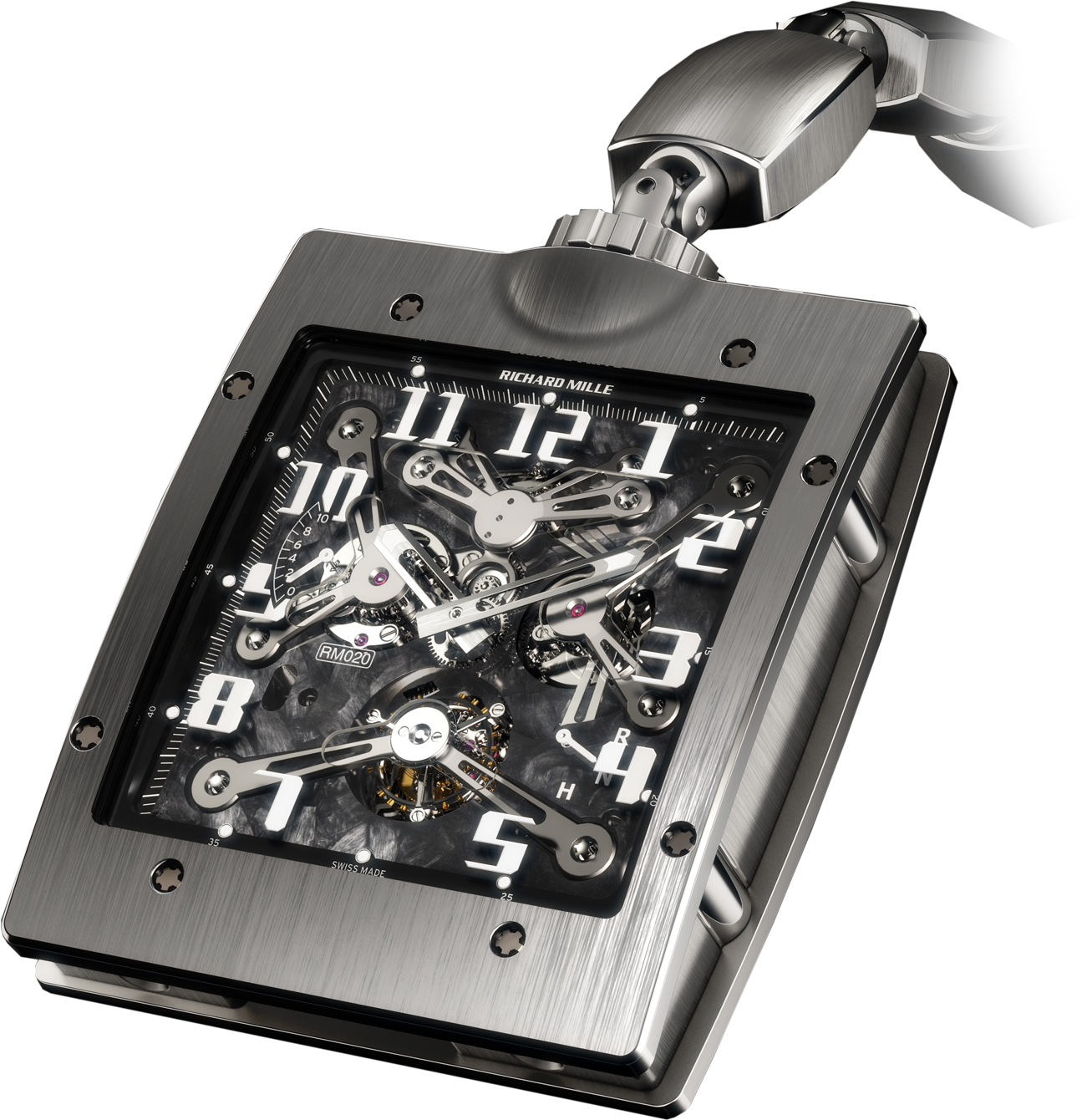 Richard Mille RM-011-01 Roberto Mancini Chronograph Flyback, Skeleton Dial, - Titanium on Strap