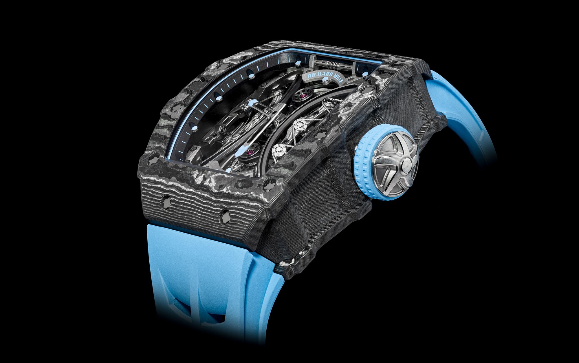 Richard Mille RM11-03 Ultimate Edition Carbon Covered Turquoise Quartz TPT Skeleton Dial Watch RM11-03Richard Mille RM11-03 