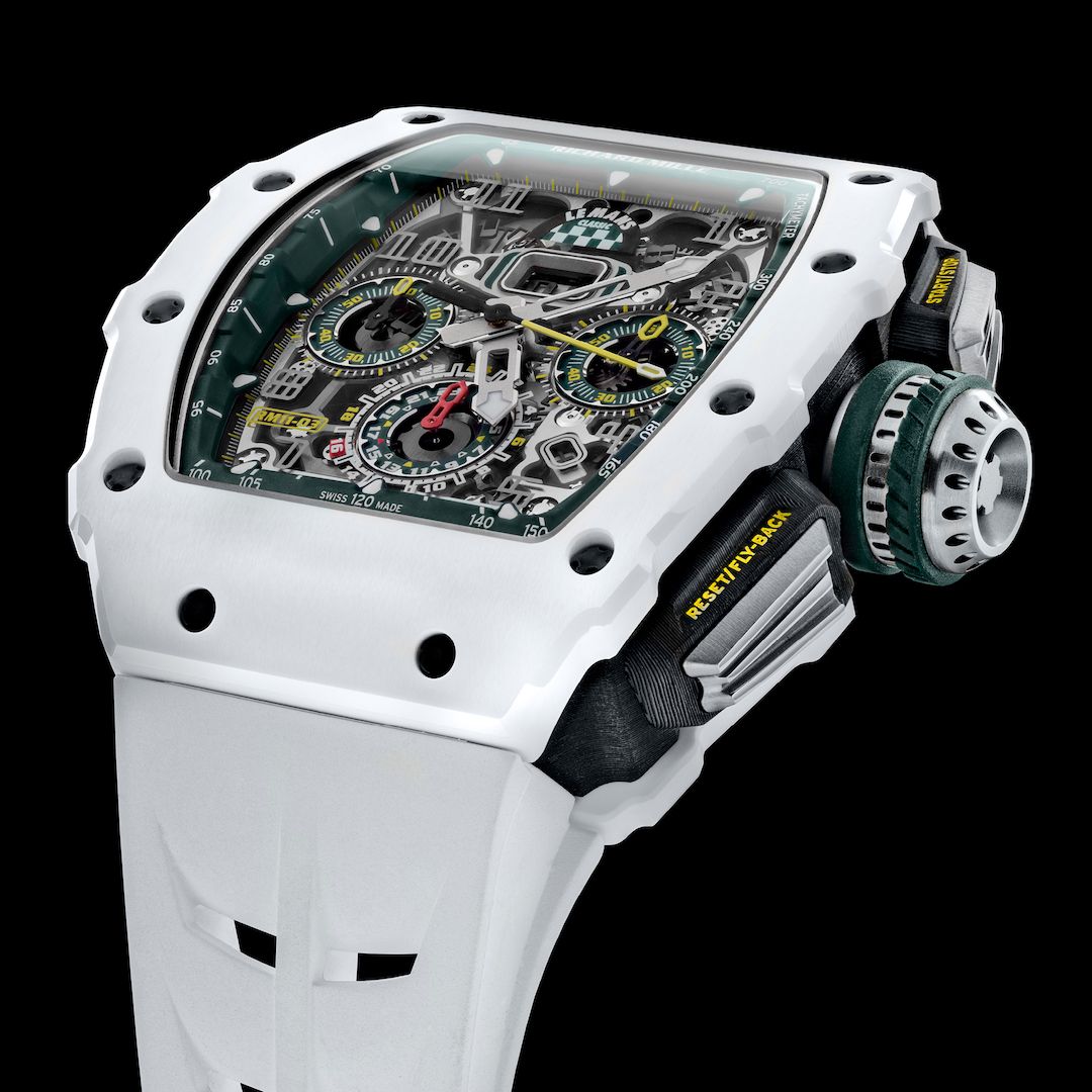Richard Mille RM055ANTi RM 055 Bubba Watson in White Ceramic and Titanium - on White Rubber Srap with Transparent Dial