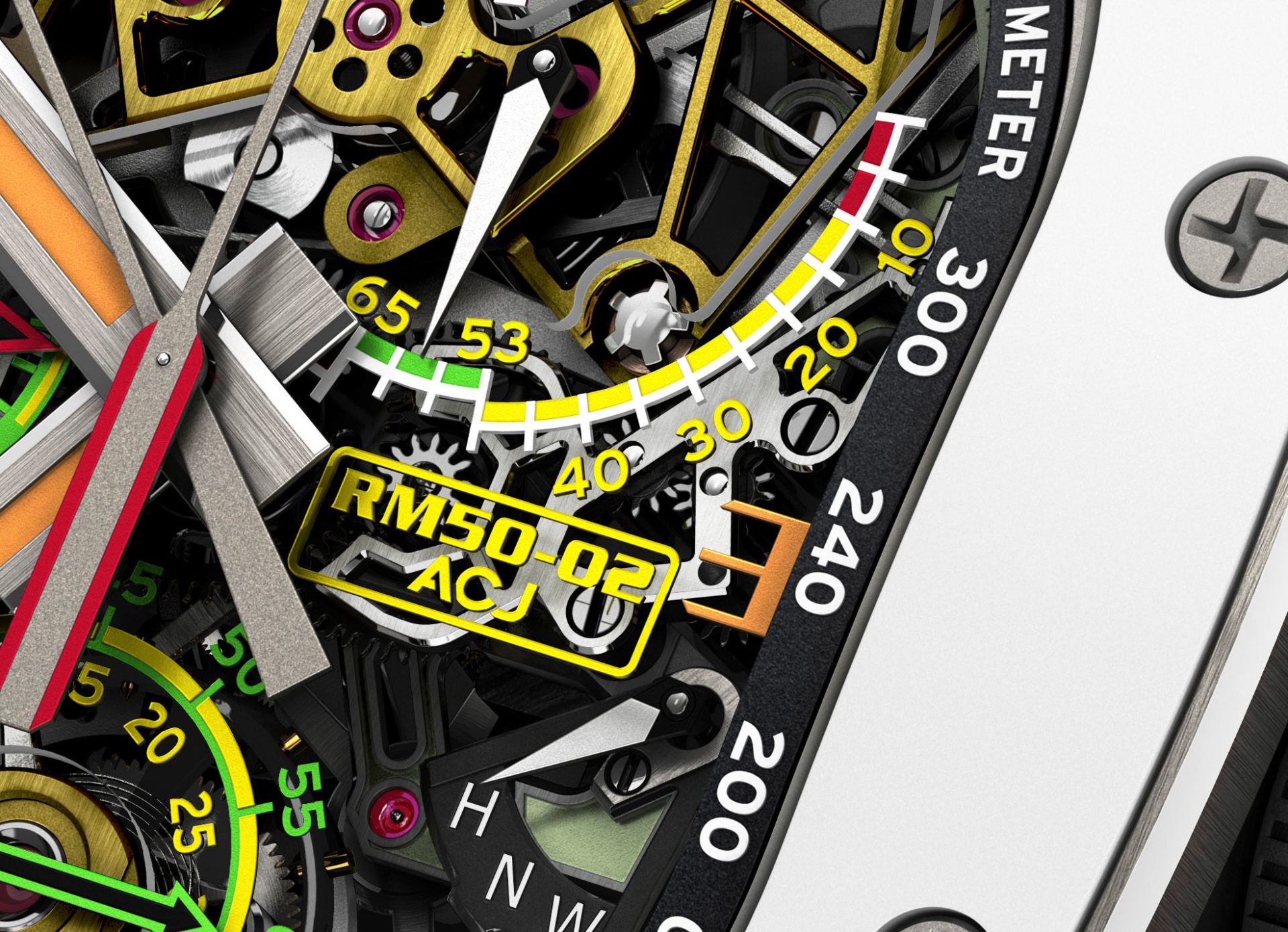 Richard Mille RM005 Titanium Box & Papers Yellow Strap