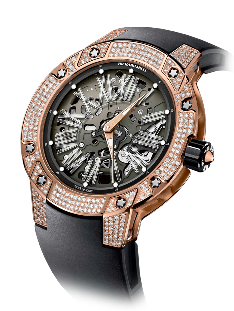 Richard Mille RM16 Full Rose Gold Transparent Skeleton Dial Watch RM016Richard Mille Automatic Winding CARBON TPT - RM 037