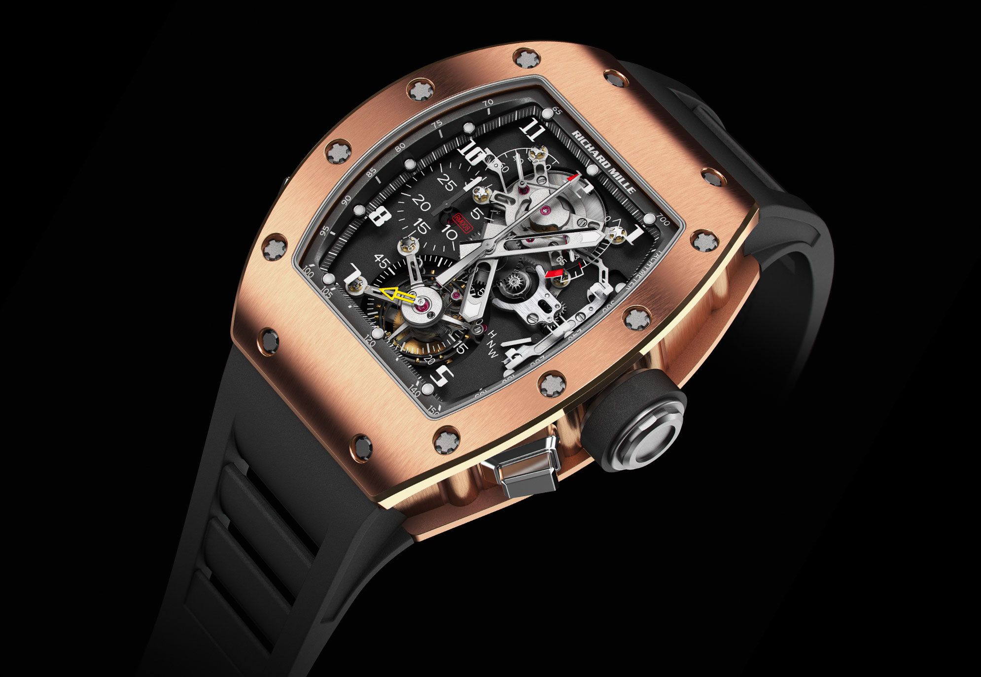 Richard Mille RM-037 Rose Gold Carbon Factory Gem Set Watch RM-037