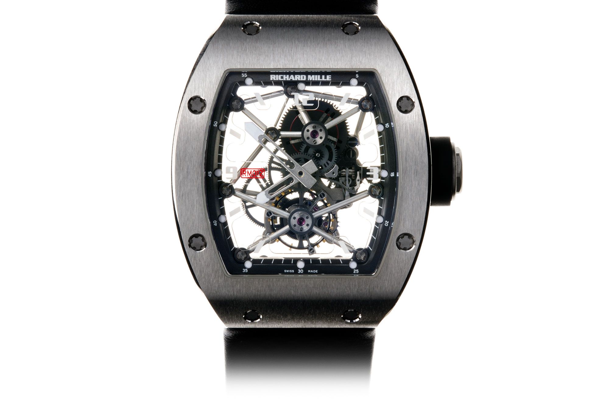 Richard Mille Rm 010 White Gold Red Strap Mint Complete Set