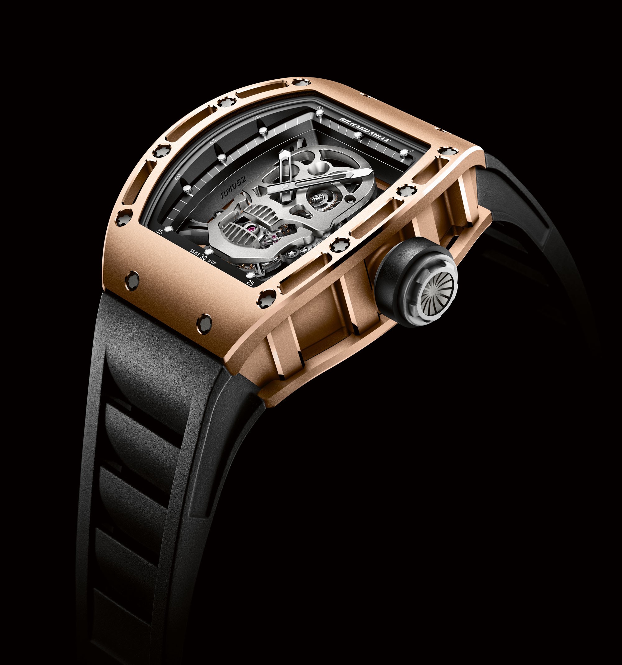 Richard Mille RM 052 Tourbillon Skull with skull-form movement and visible tourbillon