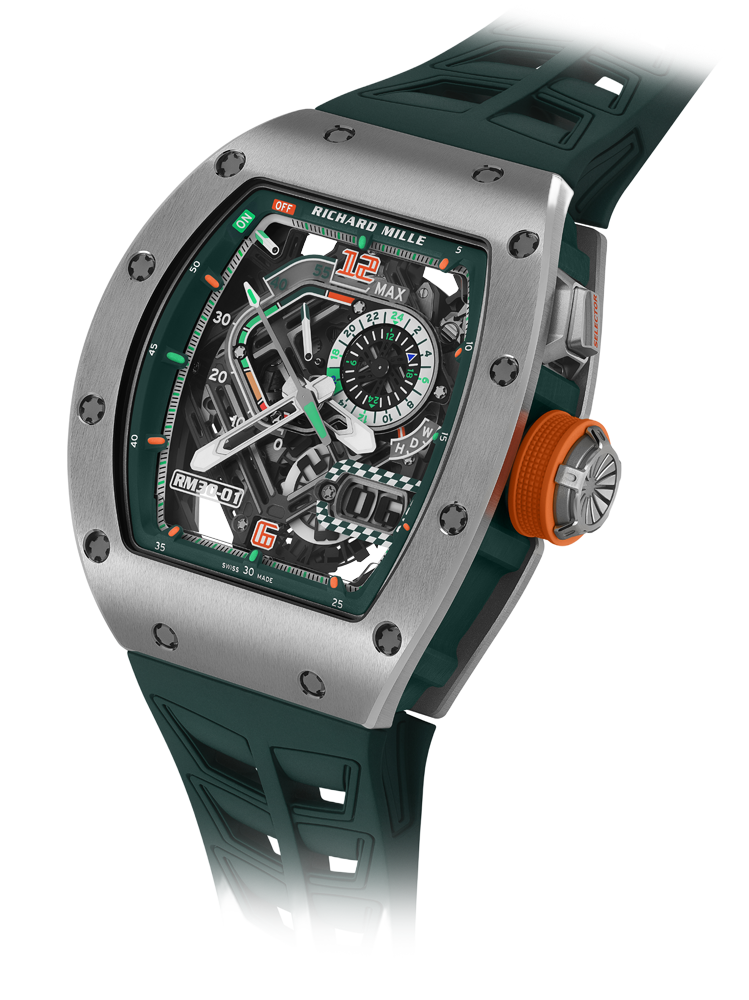 RM 30 Automatic Winding with Declutchable Rotor Le Mans Classic RM 30-01 — Titanium and Green Quartz TPT